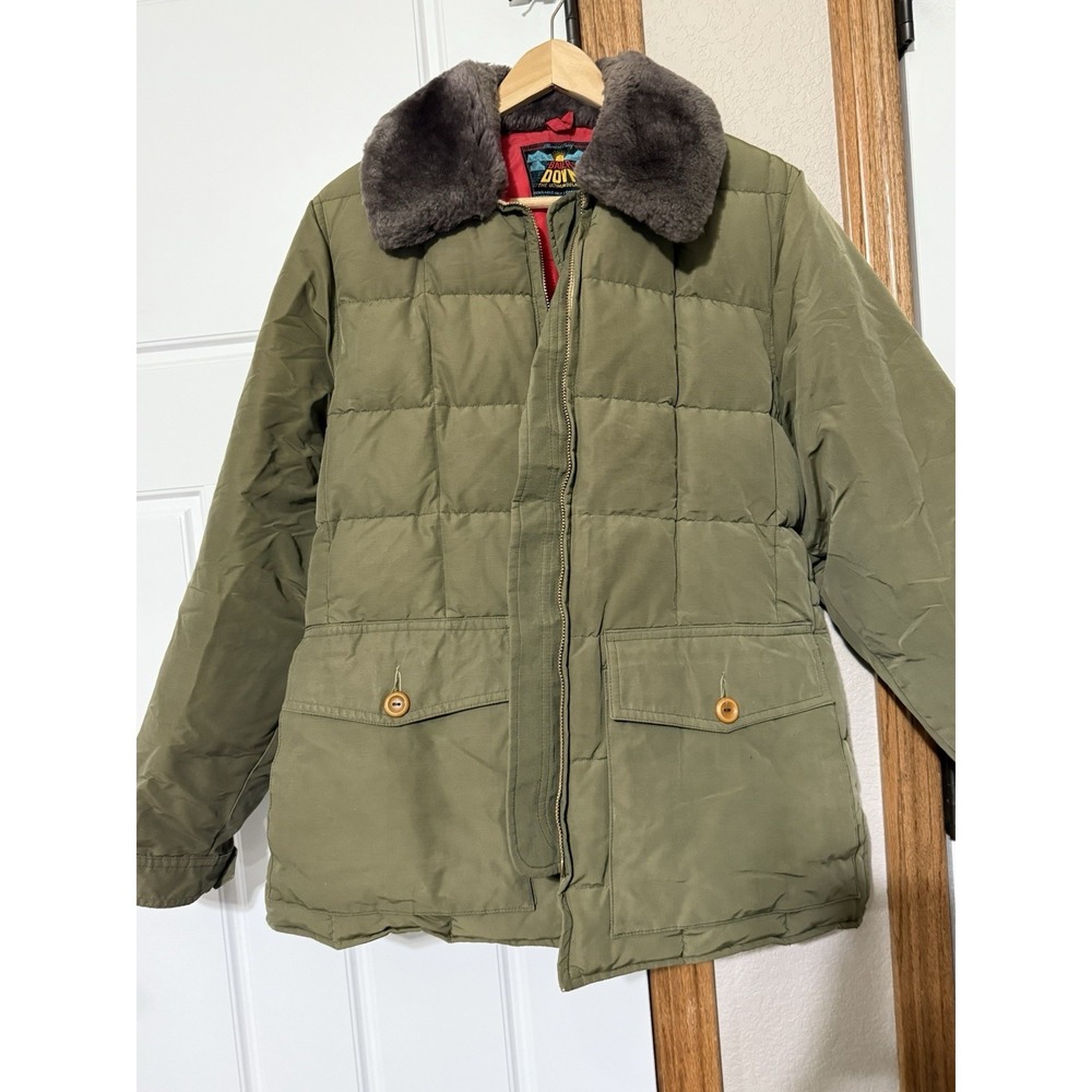Vintage Eddie Bauer Jacket Yukon Down Parka Quilted Green Blizzard Proof